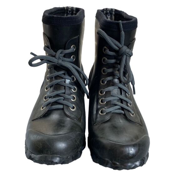 Bogs Bailey Lace Up Rain Boots Size 6 Black - Picture 2 of 6